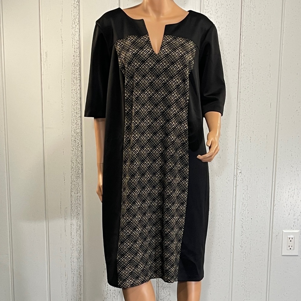 *Connected Apparel Woman's Short Sleeve Print Dress Sz 22W